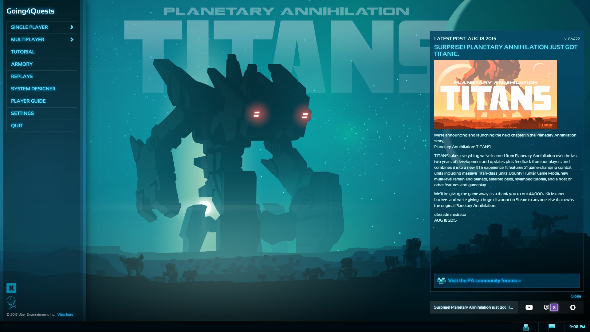 Titan menu. Planetary Annihilation Titans. Planetary Annihilation (Kickstarter). Рагнарек Planetary Annihilation. Нексус Annihilation.